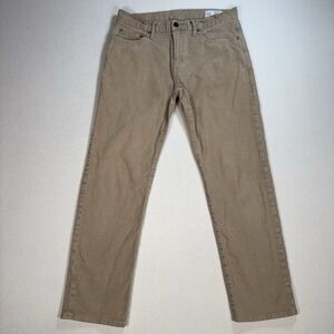 Gap Straight Corduroy Pants Men's 32x28* Khaki Beige Chino Academy Stretch